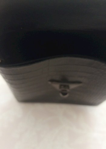 siyah Yılan Derisi Desenli Deri Kadın Çanta - Görsel 6