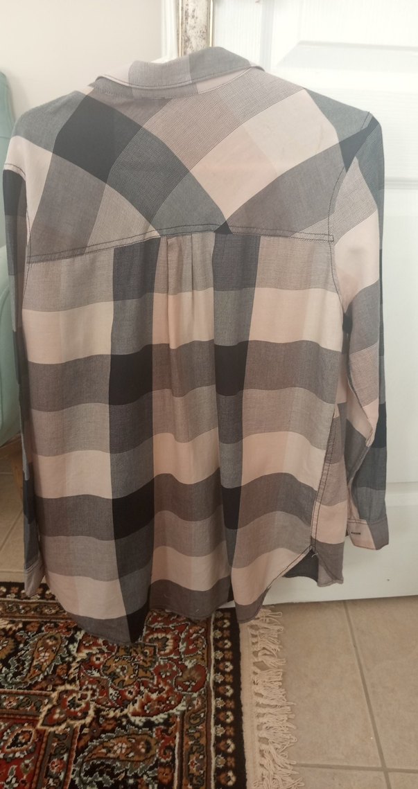 Kadın Bej Pamuklu Gömlek, Düğmeli, Salaş Kesim - Görsel 4