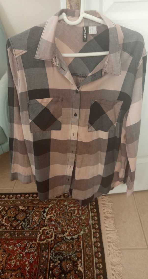 Kadın Bej Pamuklu Gömlek, Düğmeli, Salaş Kesim - Görsel 2