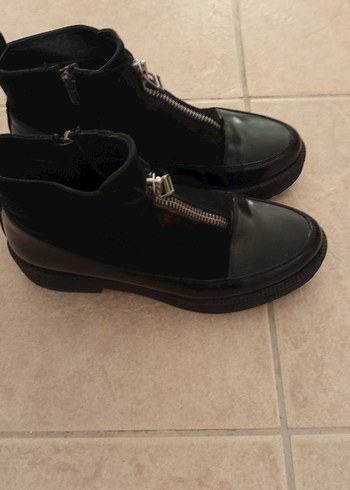 Kadın Siyah Rugan Dolgu Topuklu Goth Bot - Görsel 2