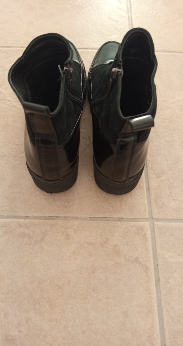 Kadın Siyah Rugan Dolgu Topuklu Goth Bot - Görsel 3