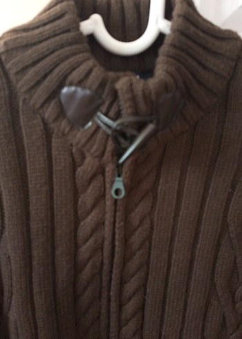 Kahverengi Örgü Yün Balıkçı Yaka Erkek Kazak - Görsel 8