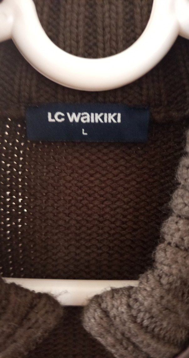 Kahverengi Örgü Yün Balıkçı Yaka Erkek Kazak - Görsel 3