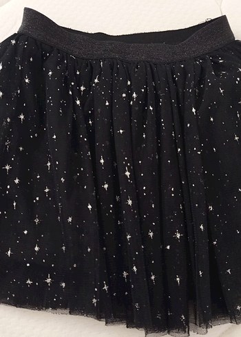 Kız Çocuk Siyah Simli Gotik Etek - Görsel 2