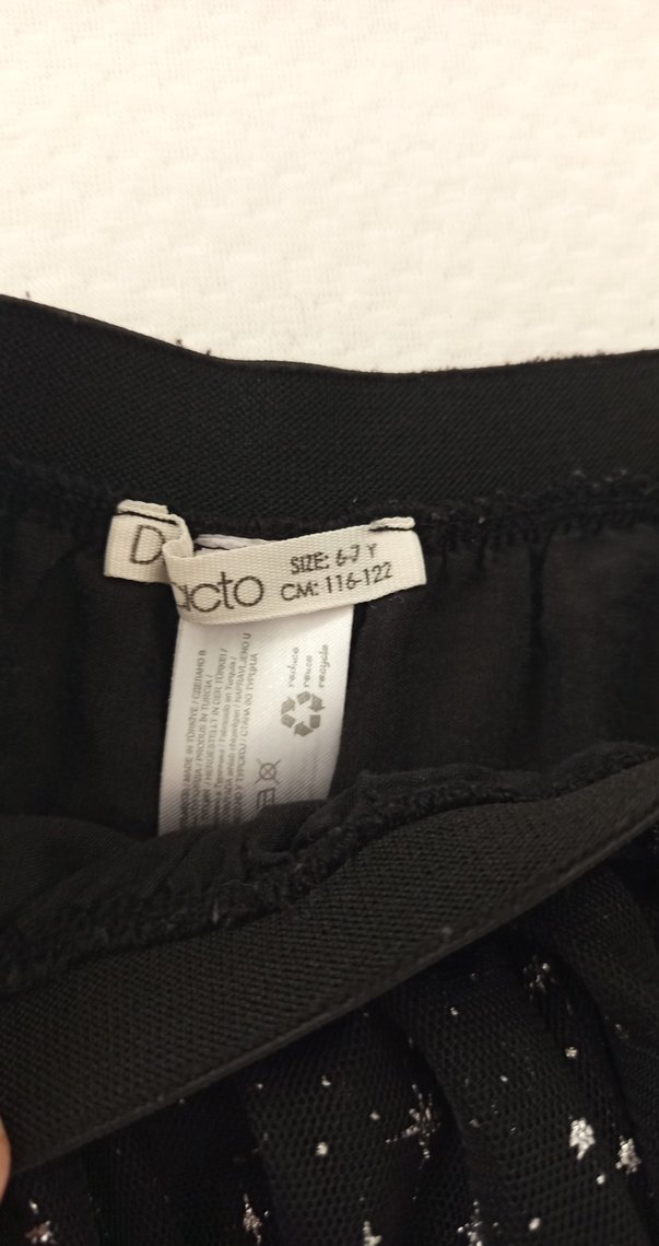 Kız Çocuk Siyah Simli Gotik Etek - Görsel 3