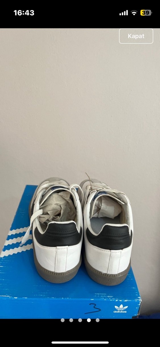 Beyaz Siyah Çizgili Kadın Spor Ayakkabı - Görsel 3