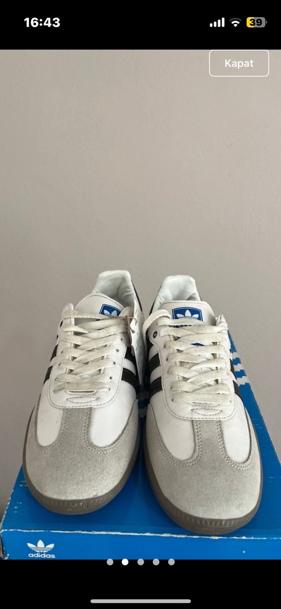 Beyaz Siyah Çizgili Kadın Spor Ayakkabı - Görsel 2