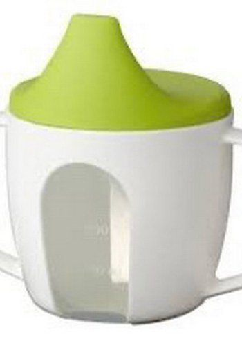 Renkli Kapaklı Beyaz Bebek Bardağı - Görsel 2