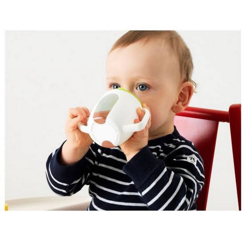Renkli Kapaklı Beyaz Bebek Bardağı - Görsel 5