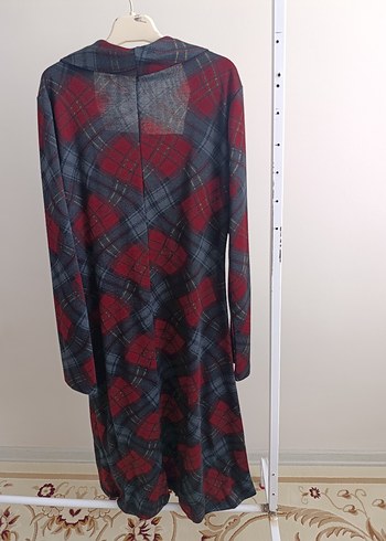 Bordo Uzun Kollu Elbise
