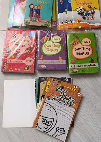  İnglzce ilk,ortaokul seviyesi Kitap Setleri.Hikayeler,Aktivteler