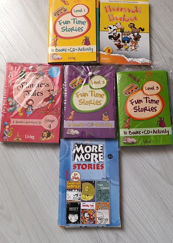 İnglzce ilk,ortaokul seviyesi Kitap Setleri.Hikayeler,Aktivteler