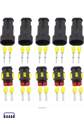 Elektrik Kablo Konnektör Seti su geçirmez soket erkekli dişli - Görsel 2