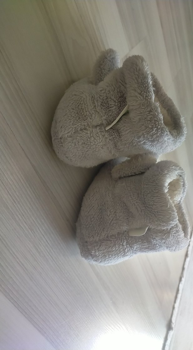 Kız-Erkek Çocuk Gri Kürklü Sıcak Ev Terliği - Görsel 2