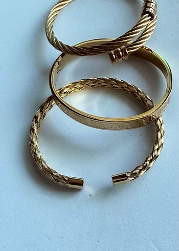 Paslanmaz çelik 3 farklı bilezik seti - Görsel 2