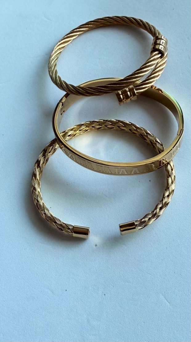 Paslanmaz çelik 3 farklı bilezik seti - Görsel 2