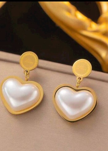 Paslanmaz çelik düz zincir kalp kolye küpe seti - Görsel 3