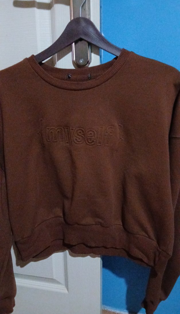 Kahverengi Salaş Kadın Sweatshirt - Görsel 3