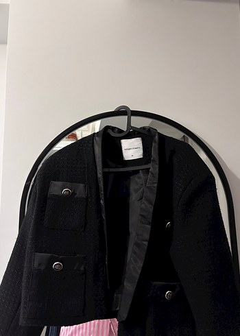 Kemerli Siyah Kadın Blazer Ceket