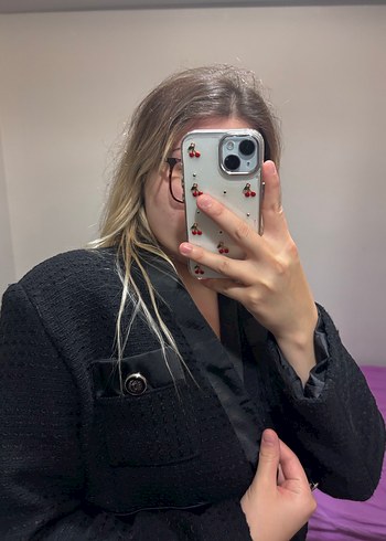 Tiffany Tomato Düğmeli, Uzun Kollu Kadın Blazer Ceket
