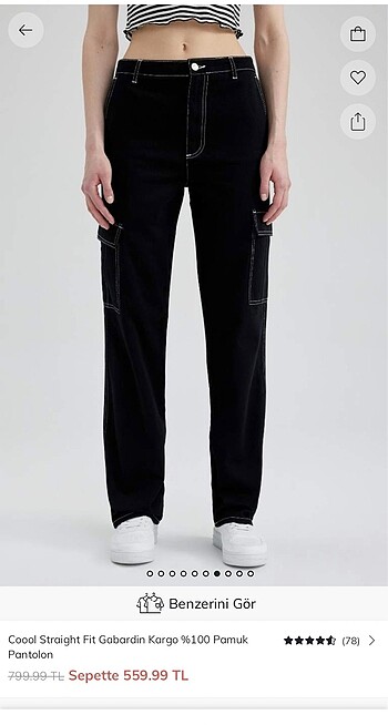 Gabardin kargo pantolon