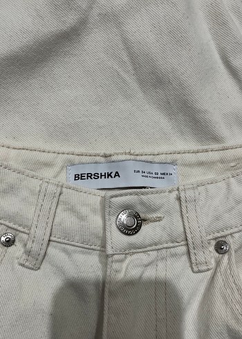 Bershka Beyaz taşlı Kadın Jean - Görsel 3