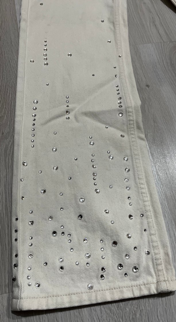 Bershka Beyaz taşlı Kadın Jean - Görsel 2