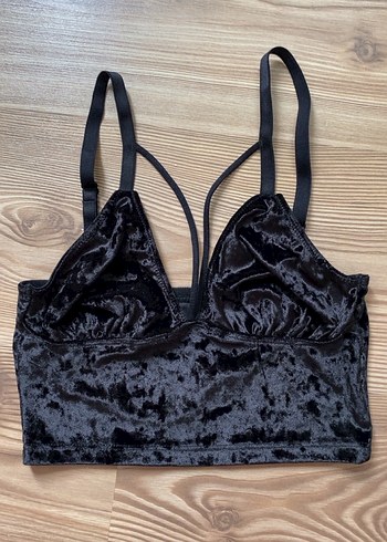 Siyah Kadife Gotik Bralet