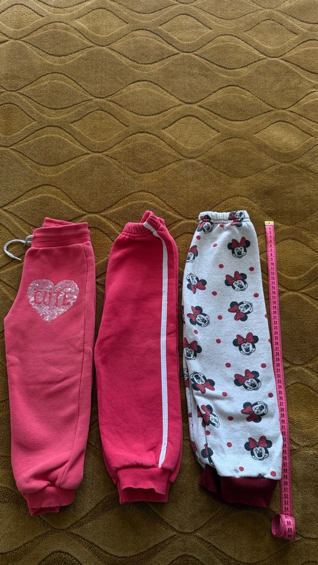 Kız Çocuk Renkli içi kalın eşofman altı - Görsel 2