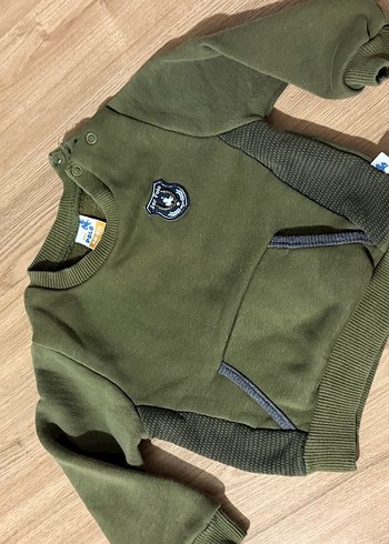 Gri ve Haki Bebek Eşofman Takımı - Görsel 3