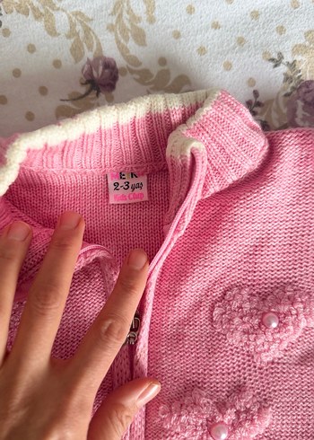 Nakışlı Pembe Bohem Kız Hırka - Görsel 2