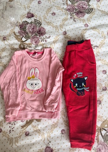 Nakışlı Uzun Kollu Bebek Kız Takımı - Görsel 4