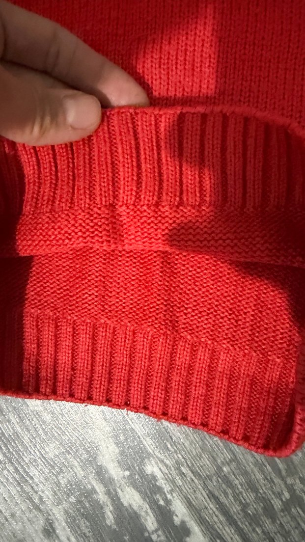 Kırmızı Örgü Kadın Kazak - Görsel 2