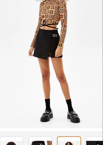 Bershka siyah şort etek