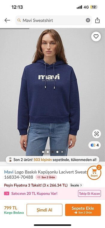s Beden Mavi sweatshirt