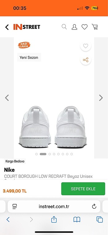 37,5 Beden Nike COURT borough low