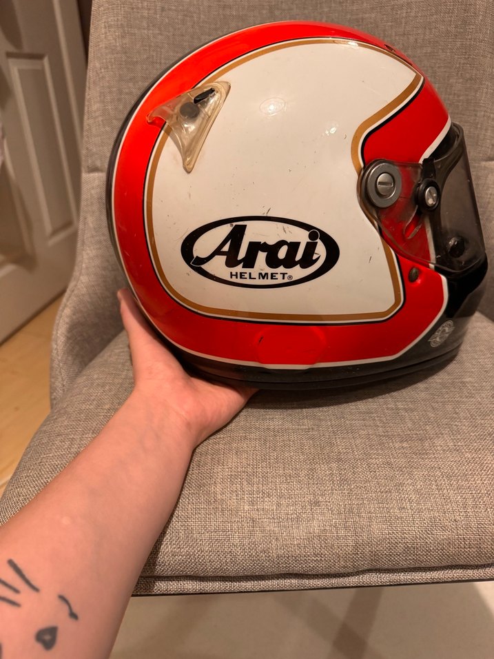 Klasik Kırmızı Biker Kask arai - Görsel 3