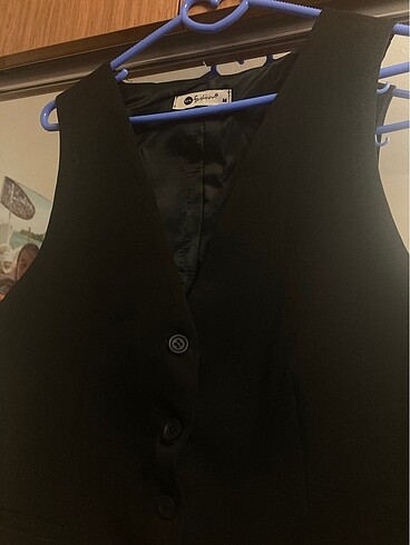 m Beden Siyah Blazer Yelek