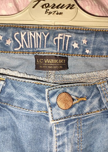 diğer Beden Düğmeli Mavi Kadın Denim Pantolon