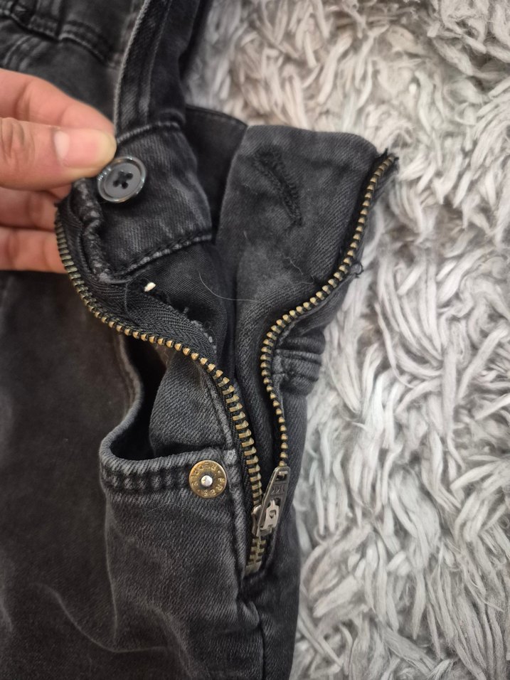 Gri Kot Kısa Salopet - Görsel 2