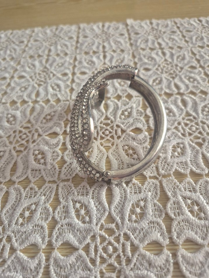 Gri Yılan Desenli Payetli Kadın El Zinciri - Görsel 3