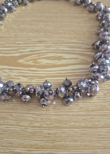 Accessorize Gri Boncuklu Bohem Midi Kolye