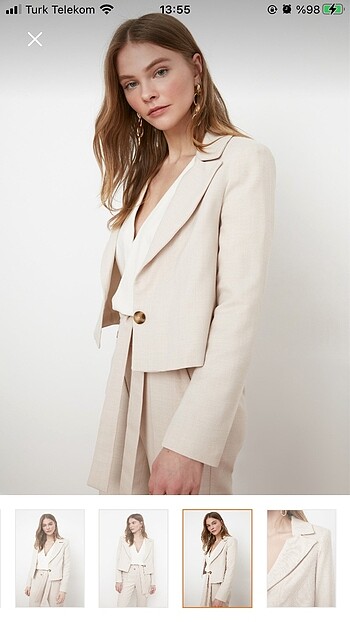 Crop blazer ceket