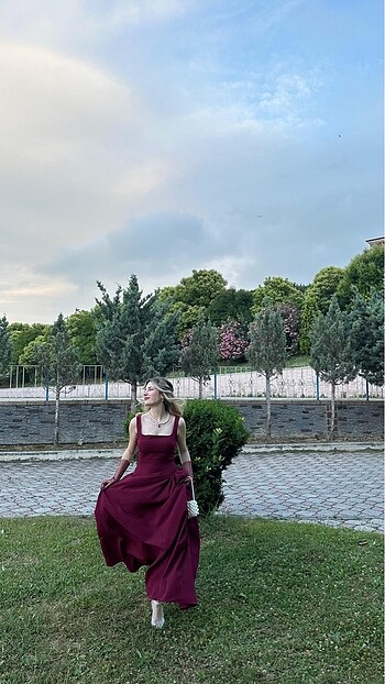 s Beden Bordo elbise