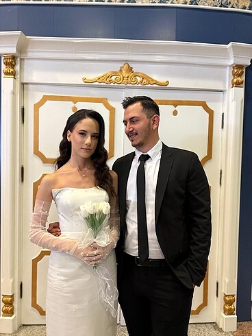 36 Beden beyaz Renk Nikah elbisesi