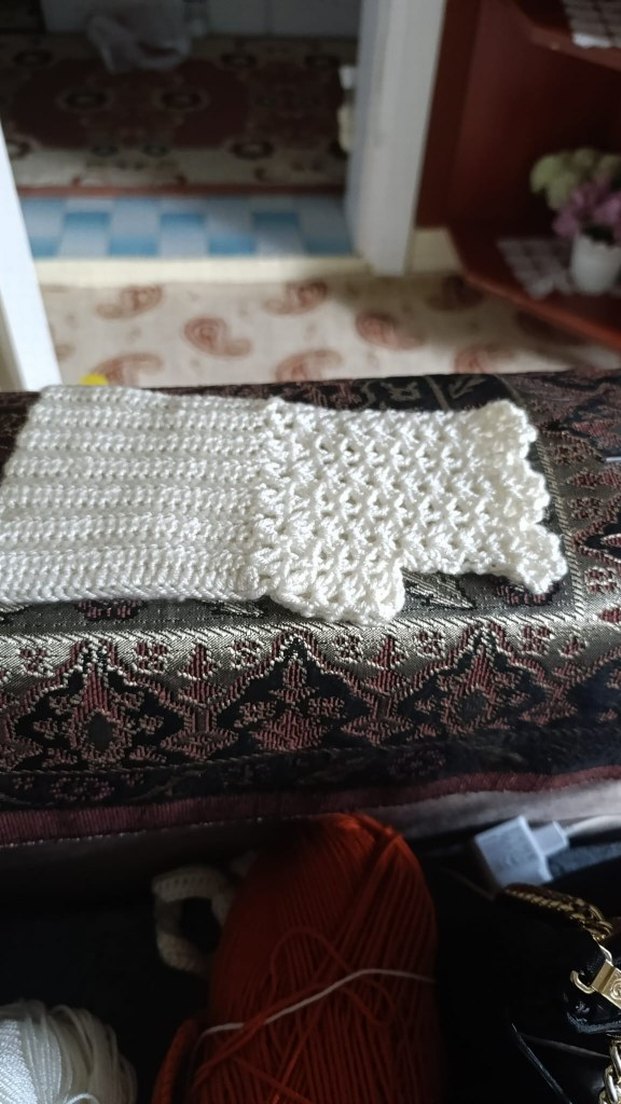 krem rengi Örgü Kadın Eldiven - Görsel 4