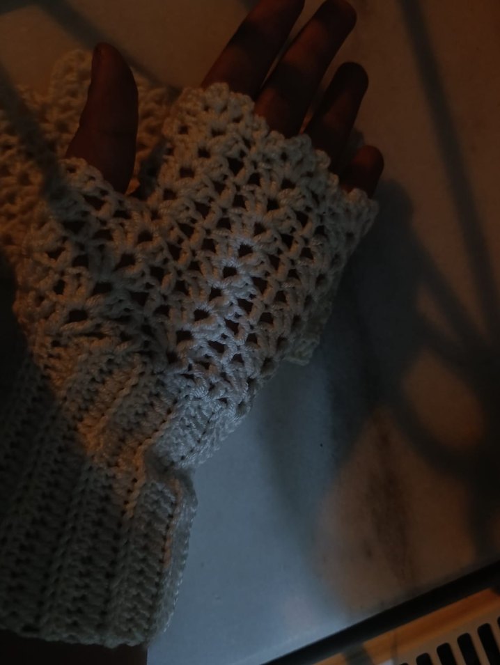 krem rengi Örgü Kadın Eldiven - Görsel 3