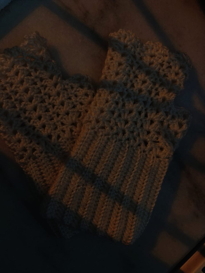 krem rengi Örgü Kadın Eldiven - Görsel 2