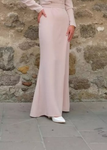 Bej -Pembe Mezuniyet Elbisesi - Görsel 2