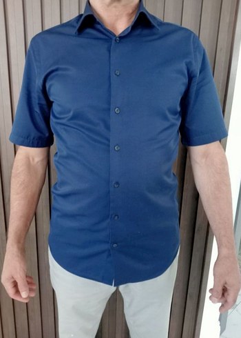 Erkek Lacivert Kısa Kollu Gömlek - Görsel 2
